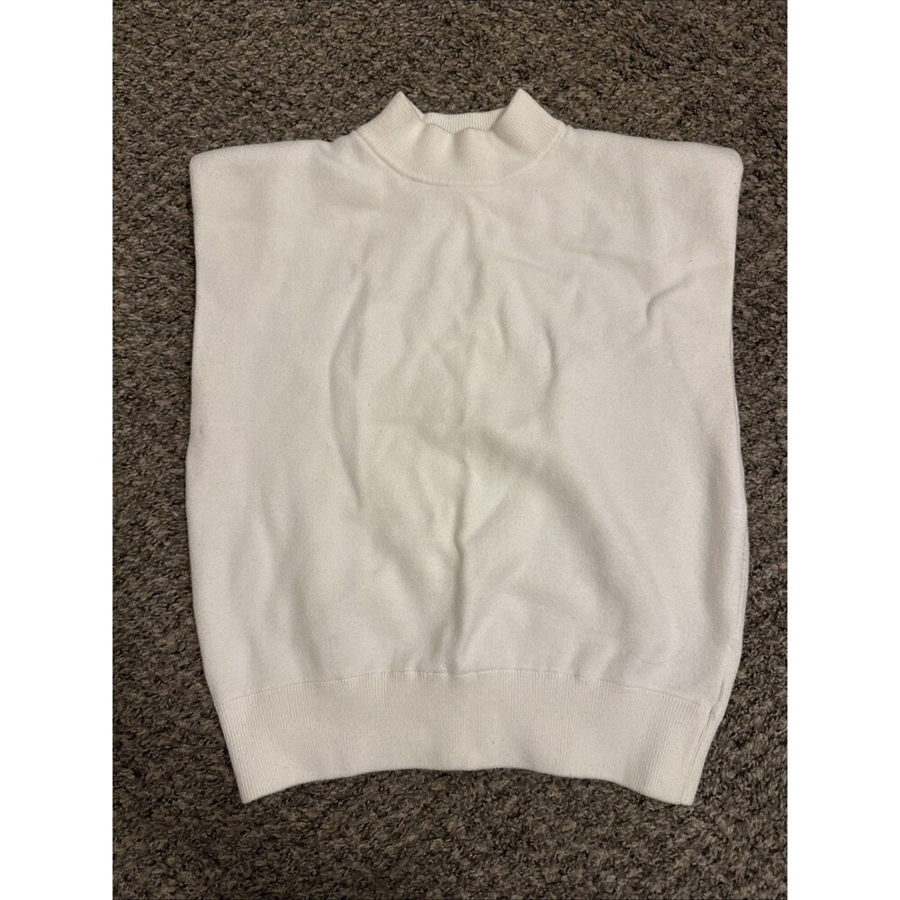 Grey Lab White Mock Neck Sweater Tank XS